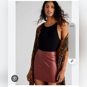 NEW Free People Modern Femme Vegan Leather Mini Skirt size 6